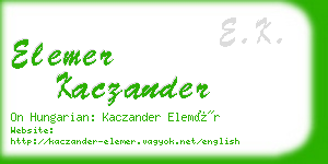 elemer kaczander business card